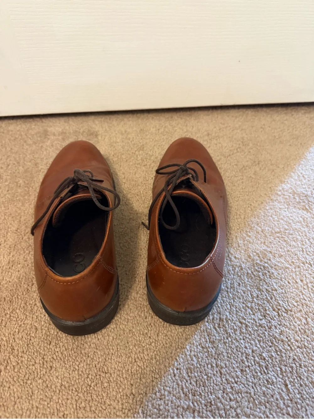 Ecco Men’s Chestnut Brown Leather Derby Lace-Up Shoes